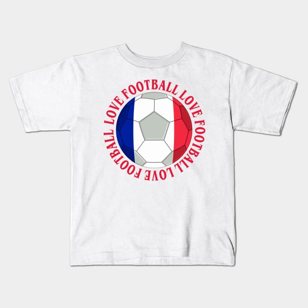 FRANCE- French Tricolour Football Soccer Icon Kids T-Shirt by IceTees